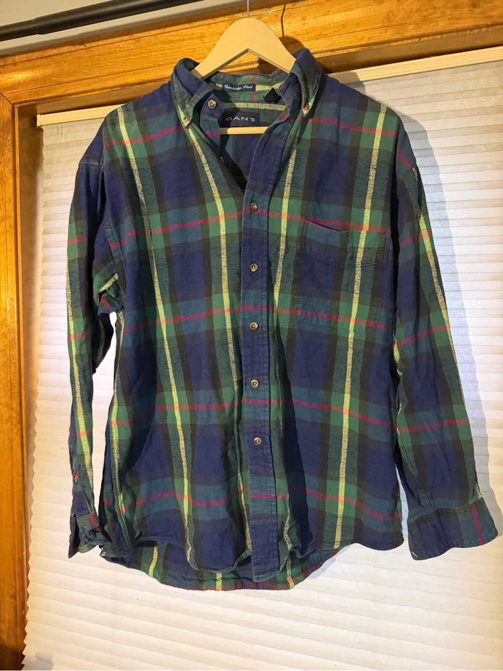 GANT Men’s Blue Green Plaid Button-Down Shirt M 0272